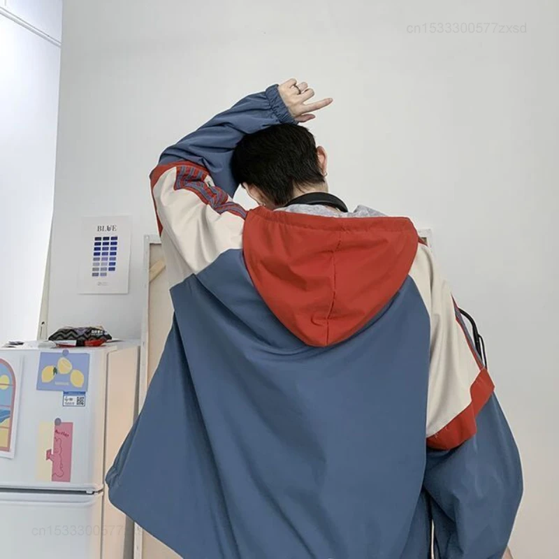 Xiaomi-chaqueta con capucha para hombre, abrigo holgado de doble capa con cremallera, versión coreana, primavera y otoño, novedad de 2023