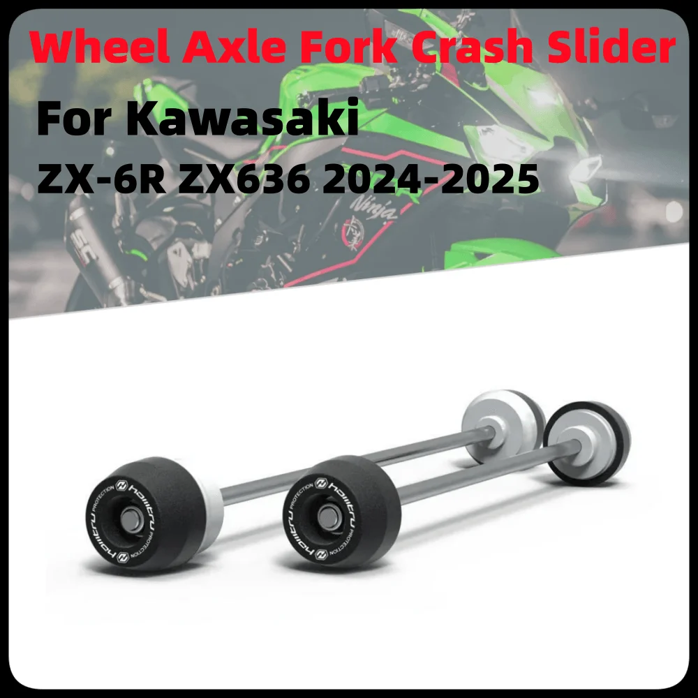 

For Kawasaki ZX-6R ZX636 2024-2025 Rear Front Axle Fork Crash Slider ZX6R Motorcycle Wheel Protector