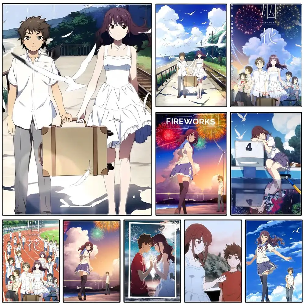 Time Travel Anime F-Fire W-works Poster  Self-adhesive Art Waterproof Paper Sticker Coffee House Bar Room Wall Decor
