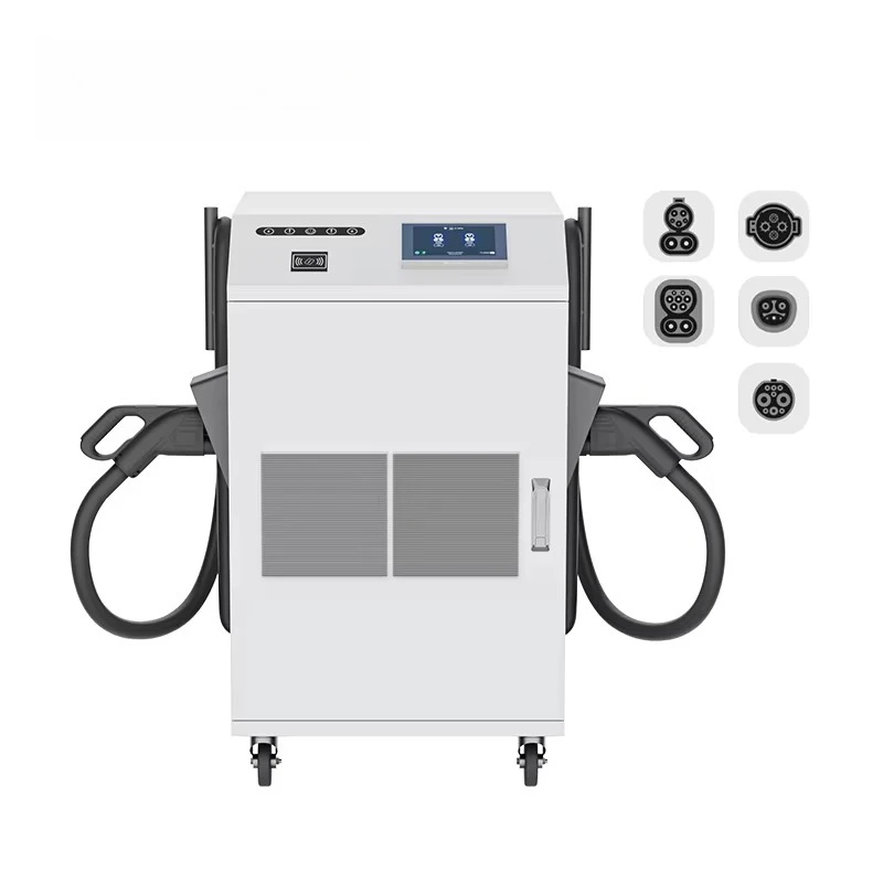 OEM ODM Electric Car 1-250A 400v 80kW GBT Mobile DC Ev Charging Station Portable Ev Charger With Wheel