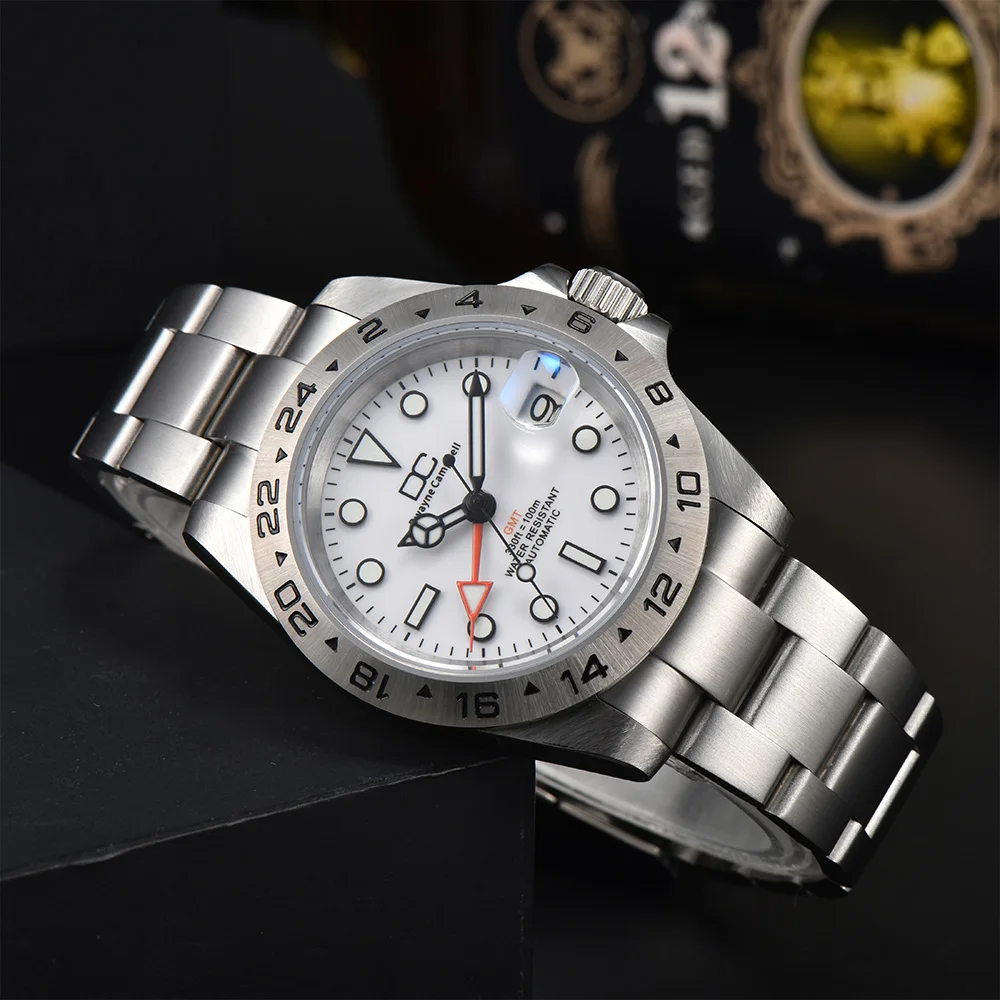 39mm GMT steel 24-hour bezel DC Luxury Brand watch with NH35 movement sapphire glass explorer watch case accessories