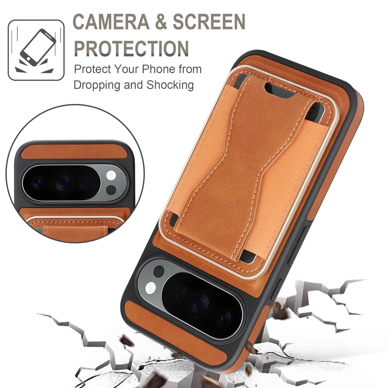 2 في 1 حافظة جلدية مغناطيسية قابلة للفصل Solt لهاتف Google Pixel 10 Pro XL 9A 9 غطاء حقيبة شحن لاسلكي بمسند #3