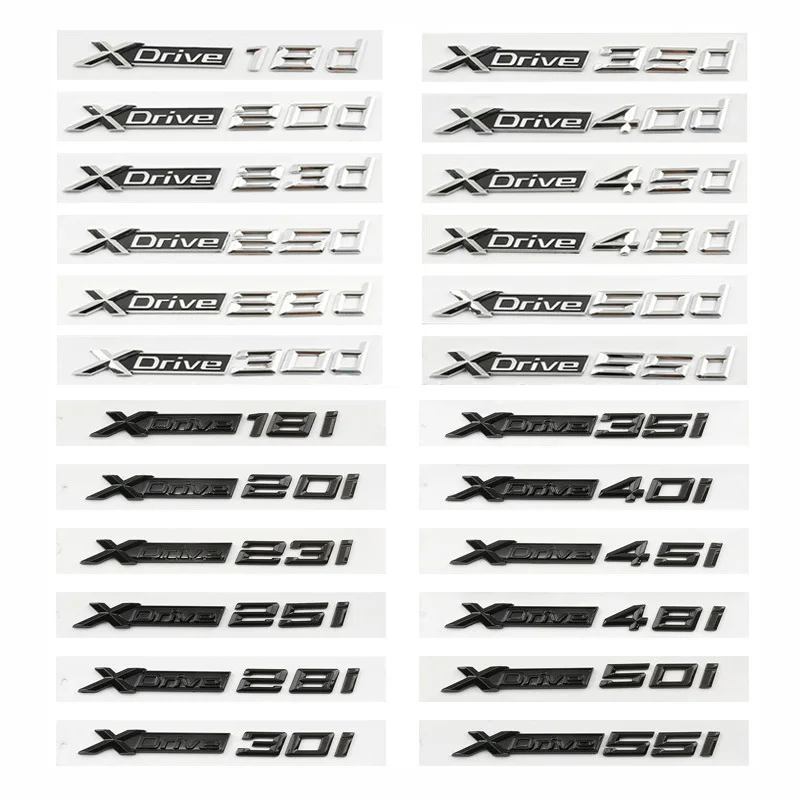 

3D ABS Car Fender Sticker For BMW X1 X3 X5 XDrive 20i 25i 28i 30i 35i 40i 50i 18d 23d 55d Logo Emblem Badge Auto Rear Back Trunk