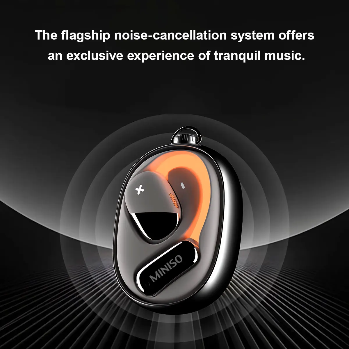 MINISO M99 Open Earphone Bluetooth 5.4 ANC Noise-Cancelling Sport Wireless Headphones IPX5 Waterproof Orange Glowing Earbuds