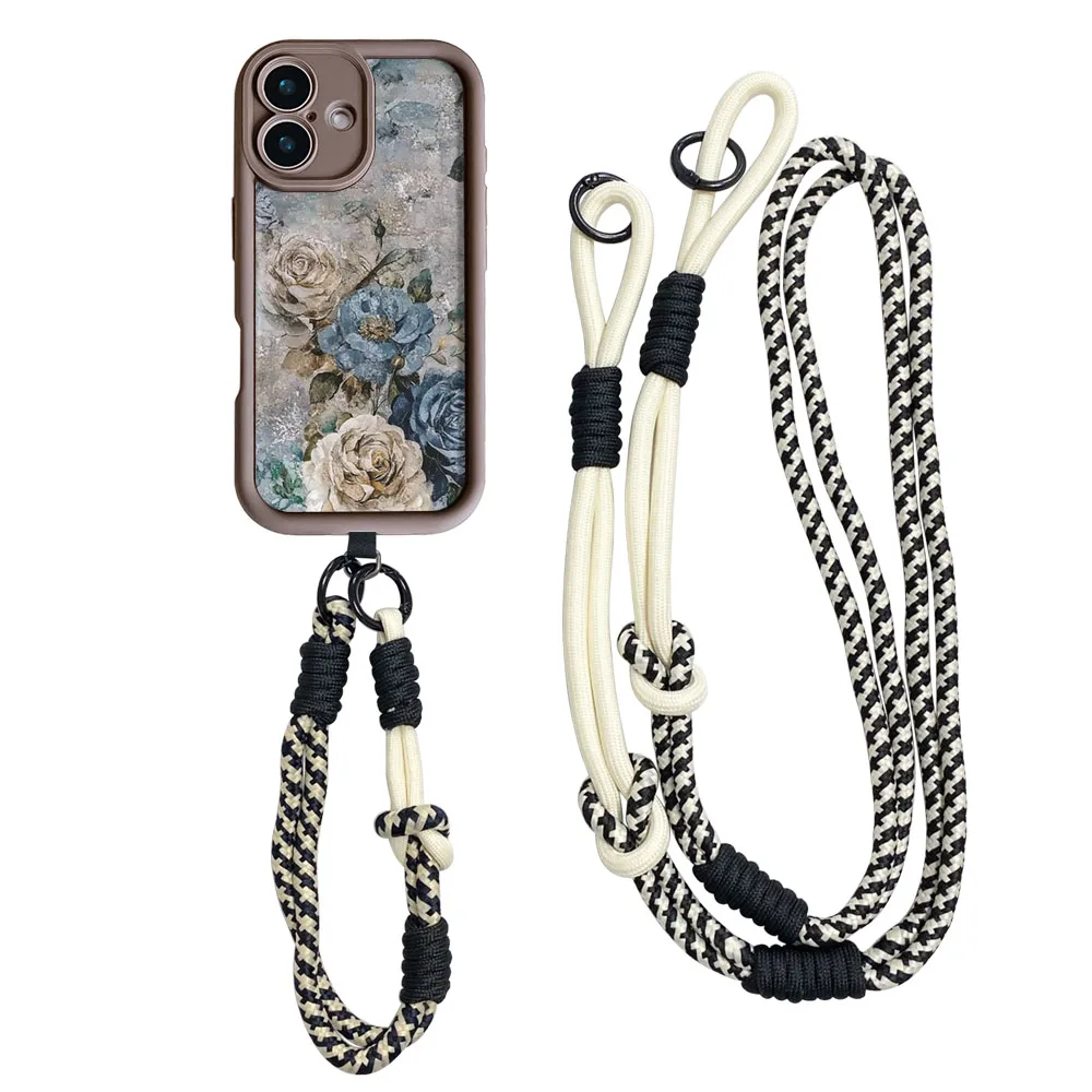 2025 قلادة حزام PhoneCaseForXiaomi PocoX7 X6 F7 F6 M7 M6 F5 X5 X3 M3 Pro C55 C65 C75 C71 ريترو الأزهار Crossbody غطاء الحبل #6