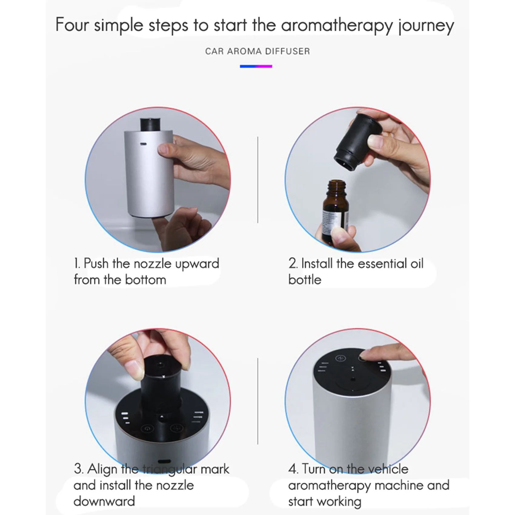 

AC93-2X диффузор эфирного масла автомобильный освежитель воздуха аромат безводный USB автоматический распылитель для ароматерапии перезаряжаемый для домашней йоги B