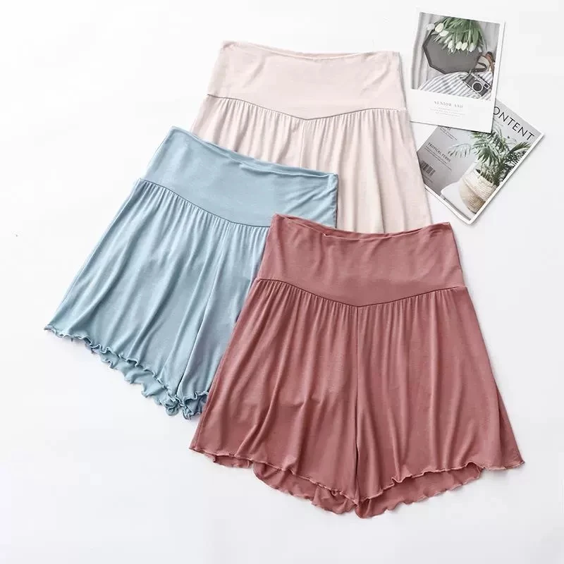 

Лето 2025 г., свободные укороченные брюки в японском стиле, женские тонкие шорты из модала, однотонные широкие брюки большого размера, женские брюки