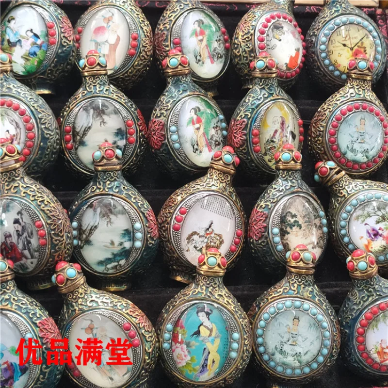 Jewelry Jade Antique Distressed Crafts Cloisonne Luminous Snuff Bottle Ornaments