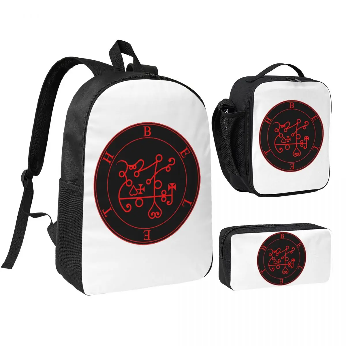 

Beleth - Goetia (red) Backpack Boys Girls BookBag School Bag Shoulder Bags 3ps Insulated Lunch Bag Pencil Case