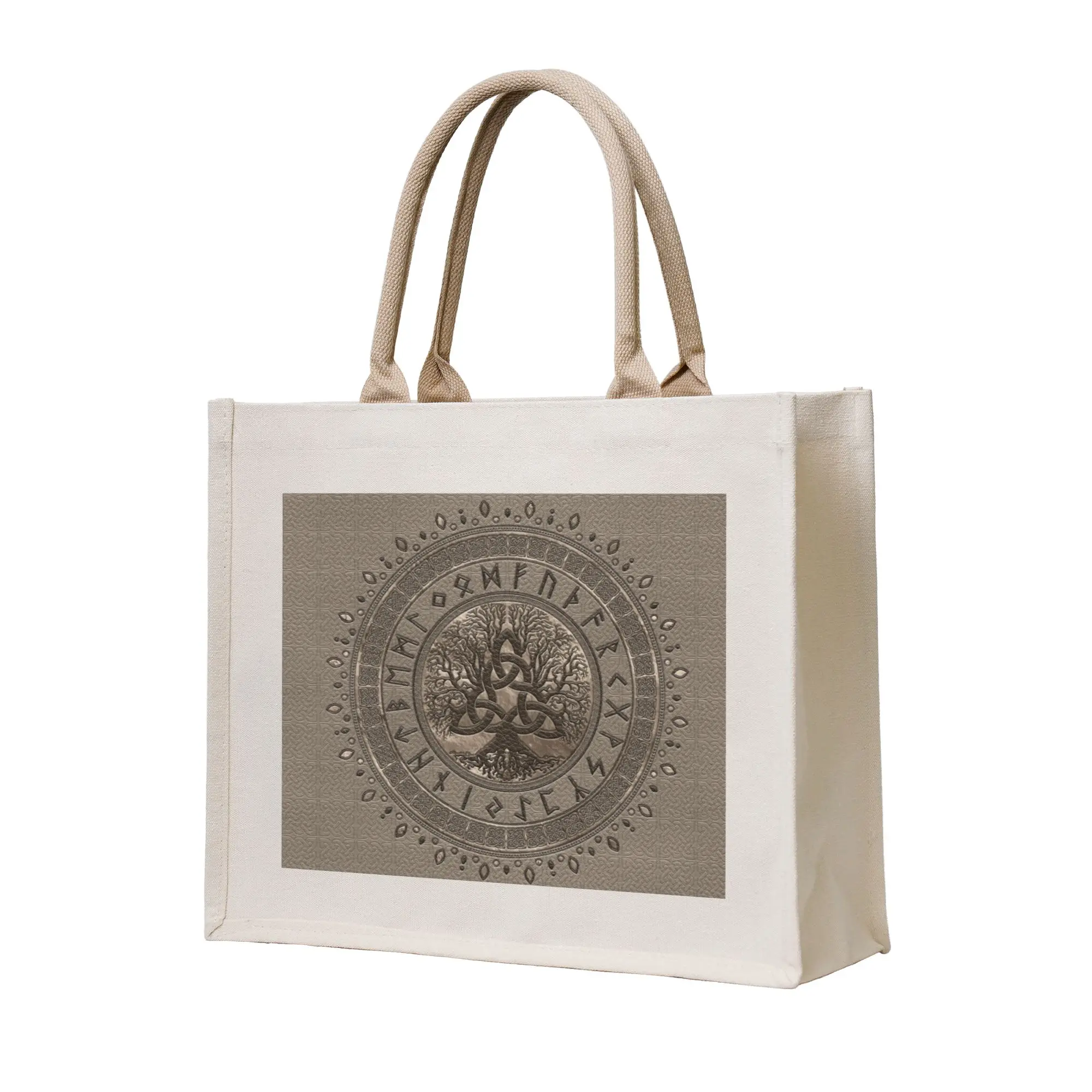 

Женская портативная сумка-шоппер с изображением Древа Жизни и Триквэты, большая вместительная сумка для покупок в стиле викингов и норвежского Йггдрасила