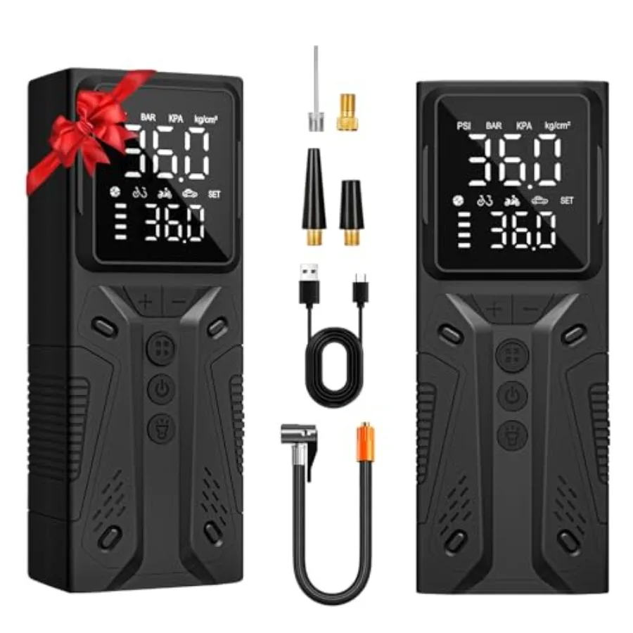 

Tire Inflator Portable Air Compressor High-Speed 150PSI Cordless Air Pump for Car Tires with Powerful Battery Auto Shut-Off - P