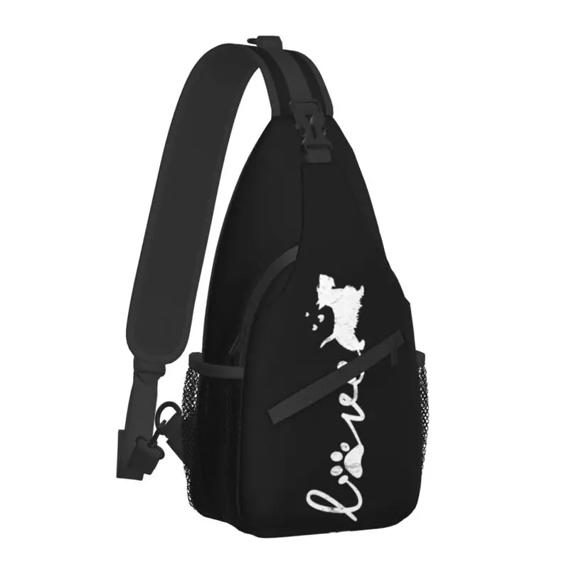 Scottish terrier amor cão amante do animal de estimação presente crossbody sling mochila masculino personalizado scottie peito bolsa de ombro para viajar daypack