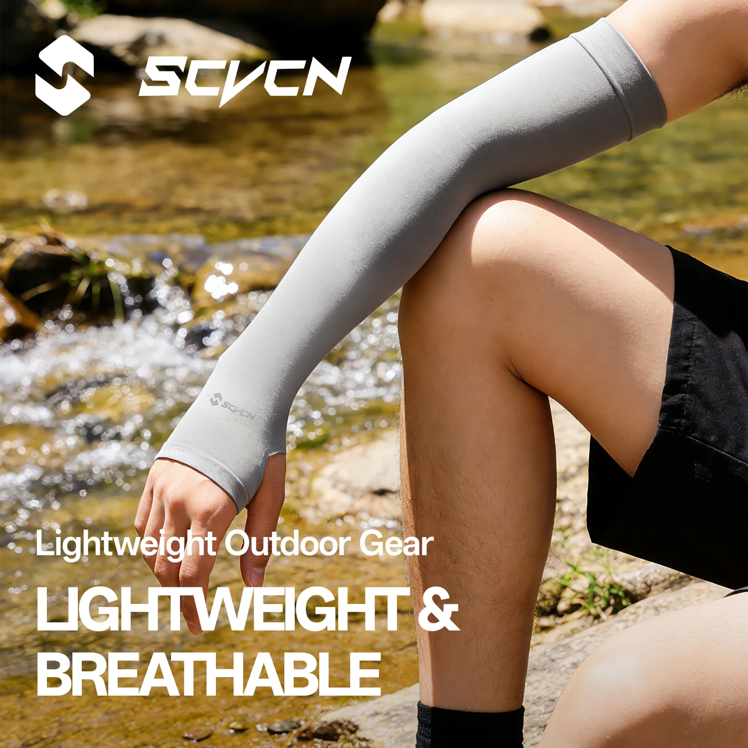 SCVCN New UPF50+ Sun Protection Sleeves Men Women Hiking Fishing Running Bikinglce Outdoor Cycling CoverCooling Fabric Sleeve