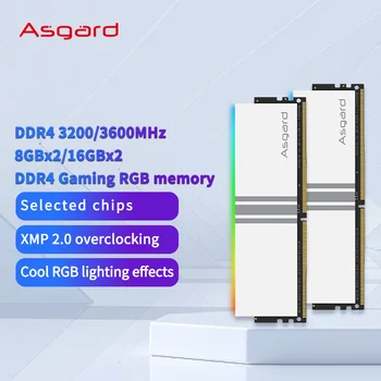 Asgard-DDR4 ram pcデスクトップ、8ギガバイトのx 2、16ギガバイト × 2、3200mhz、3600、rgb、極性白