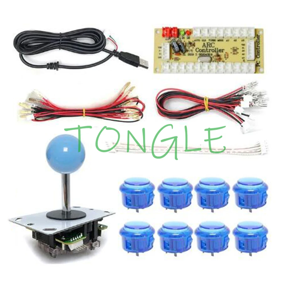 

Копия игрового автомата SANWA, аркадная консоль, набор «сделай сам», 8-позиционный джойстик, кнопки для ПК, Raspberry Pi Zero Delay, USB-контроллер платы