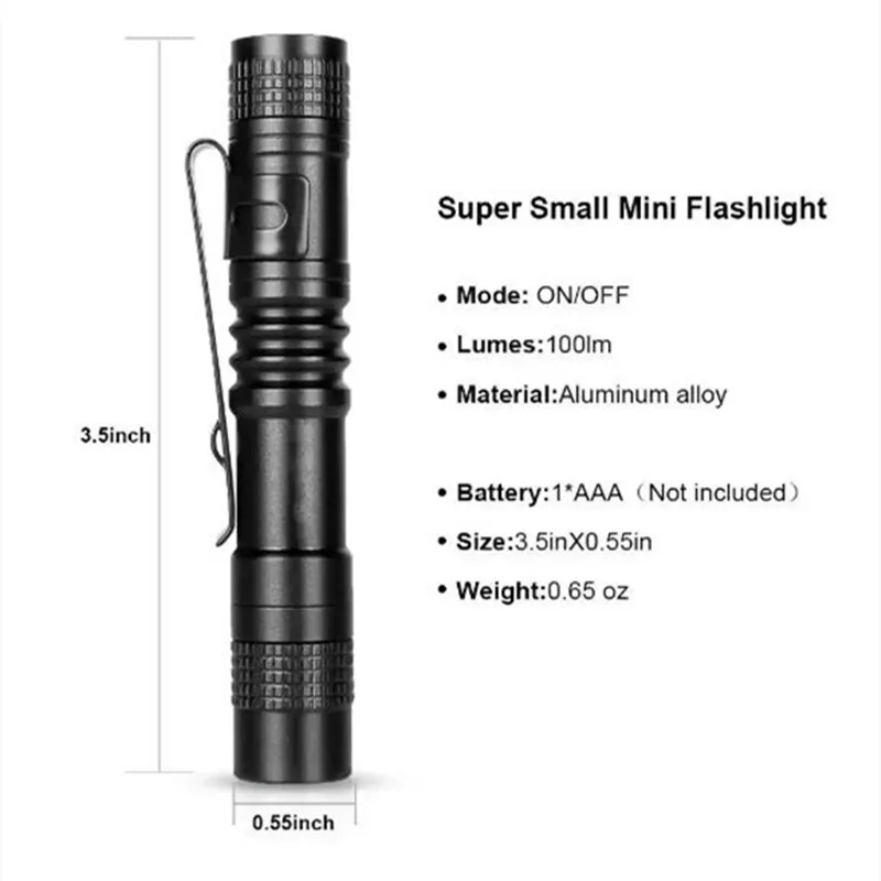 Mini Portable LED Flashlight Torch Flash Light Battery Hunting Lamp Pocket Flashlights For Camping,Outdoor,Emergency Pack