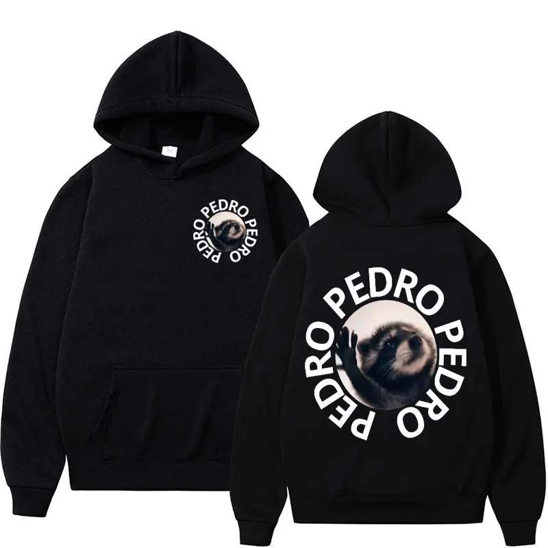 Funny Pedro Raccoon Meme Graphic Sweatshirt Men\'s Clothing Aesthetic Y2k Hoodies Unisex Casual Cotton Hoodie Pullover Streetwear