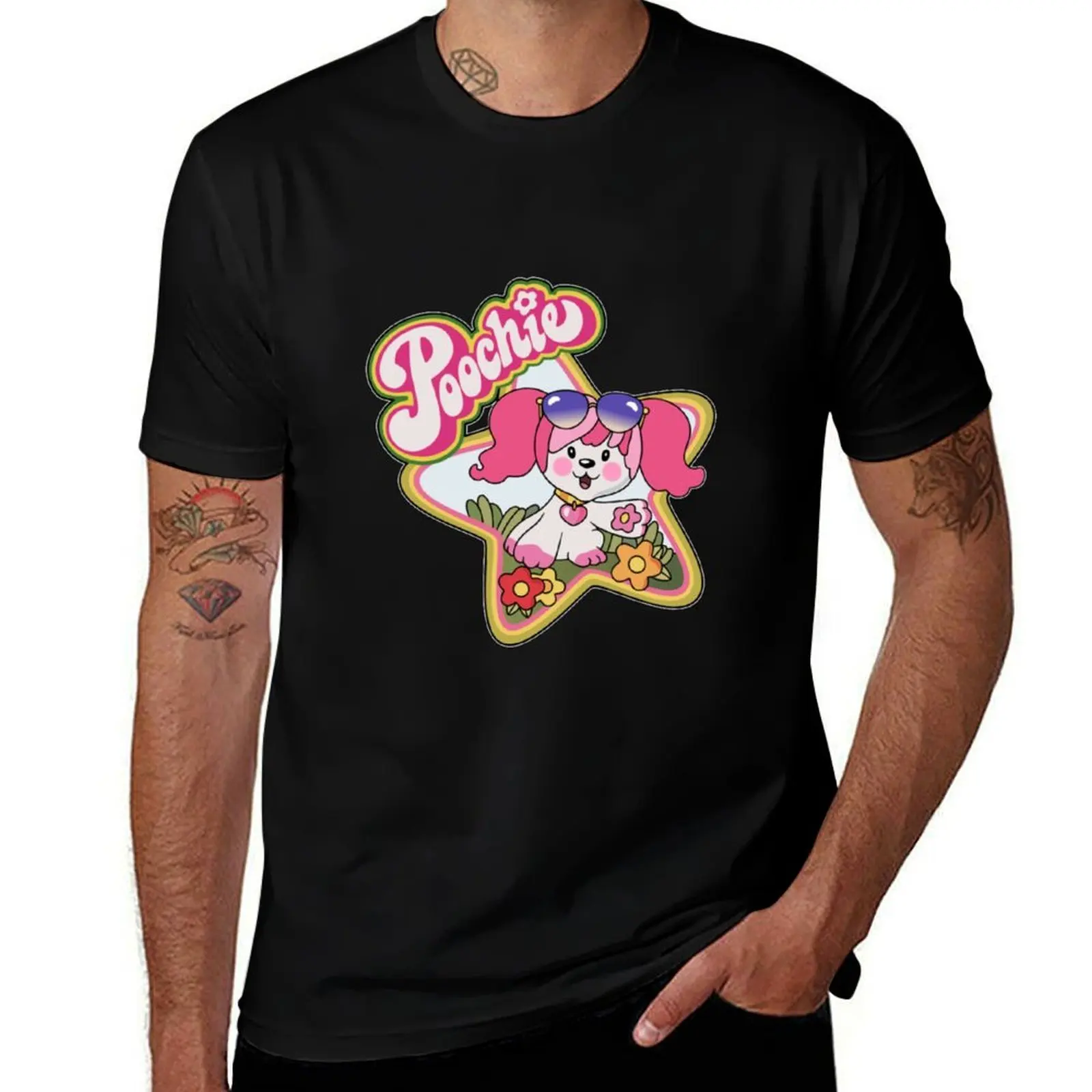 

1980S Poochie Puppy Logo T-Shirt Casual Fashion Short Sleeve Cotton T-Shirt