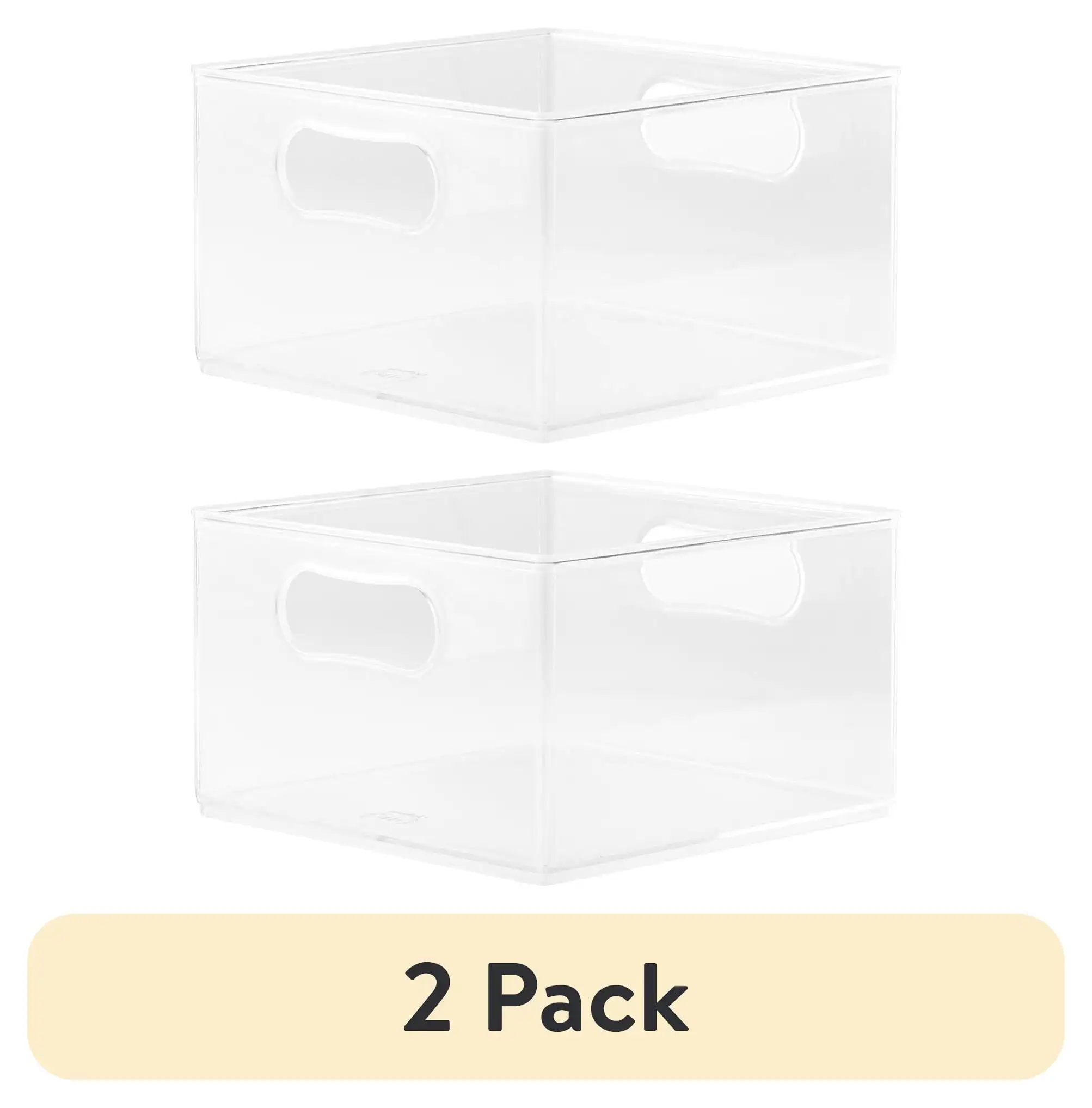 

(2 Pack) Large Clear Plastic Storage Bin Organizer, 2 Pack, 10 X 10 X 6