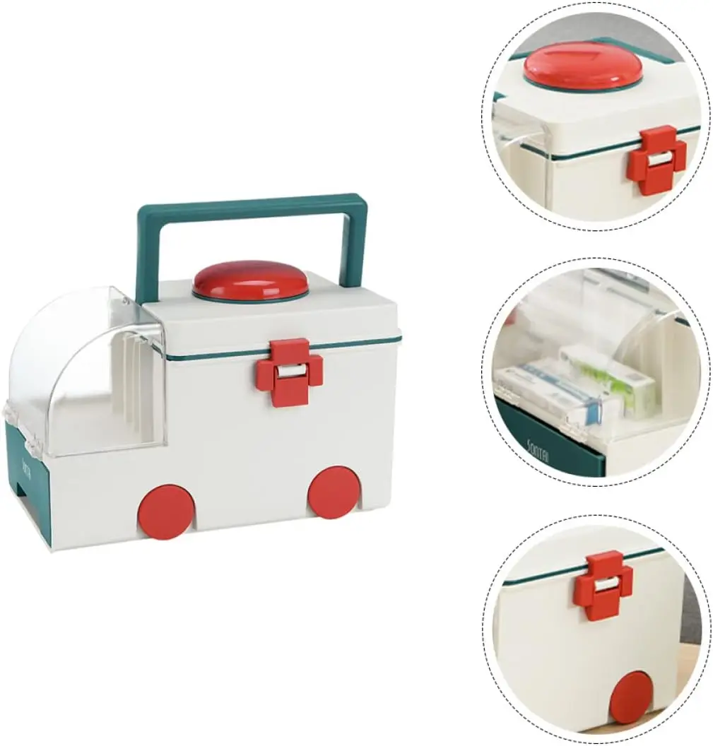 Foldable Medicine First Aid Home Storage Box Portable Medicine Box Large Ambulance Large Capacity Outdoor Pill Box