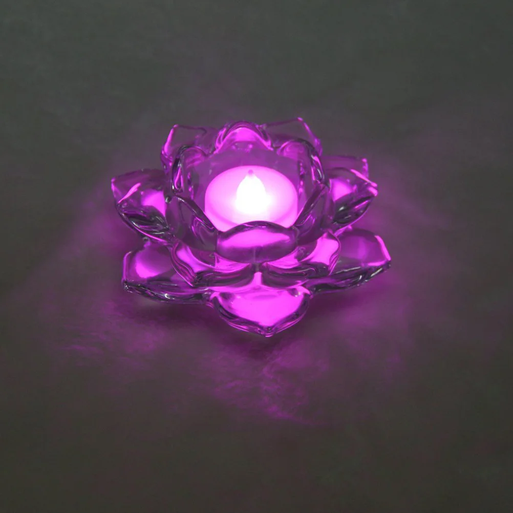 أصحاب زجاج اللوتس الأنيقة شفافة واضحة وحرفية فريدة من نوعها حامل ديكور المنزل حامل شمع