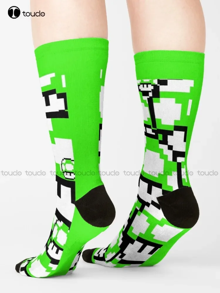 8-Bit 1-Up Mushroom Collage Socks Work Socks For Men Christmas Gift Unisex Adult Teen Youth Socks Custom 360° Digital Print