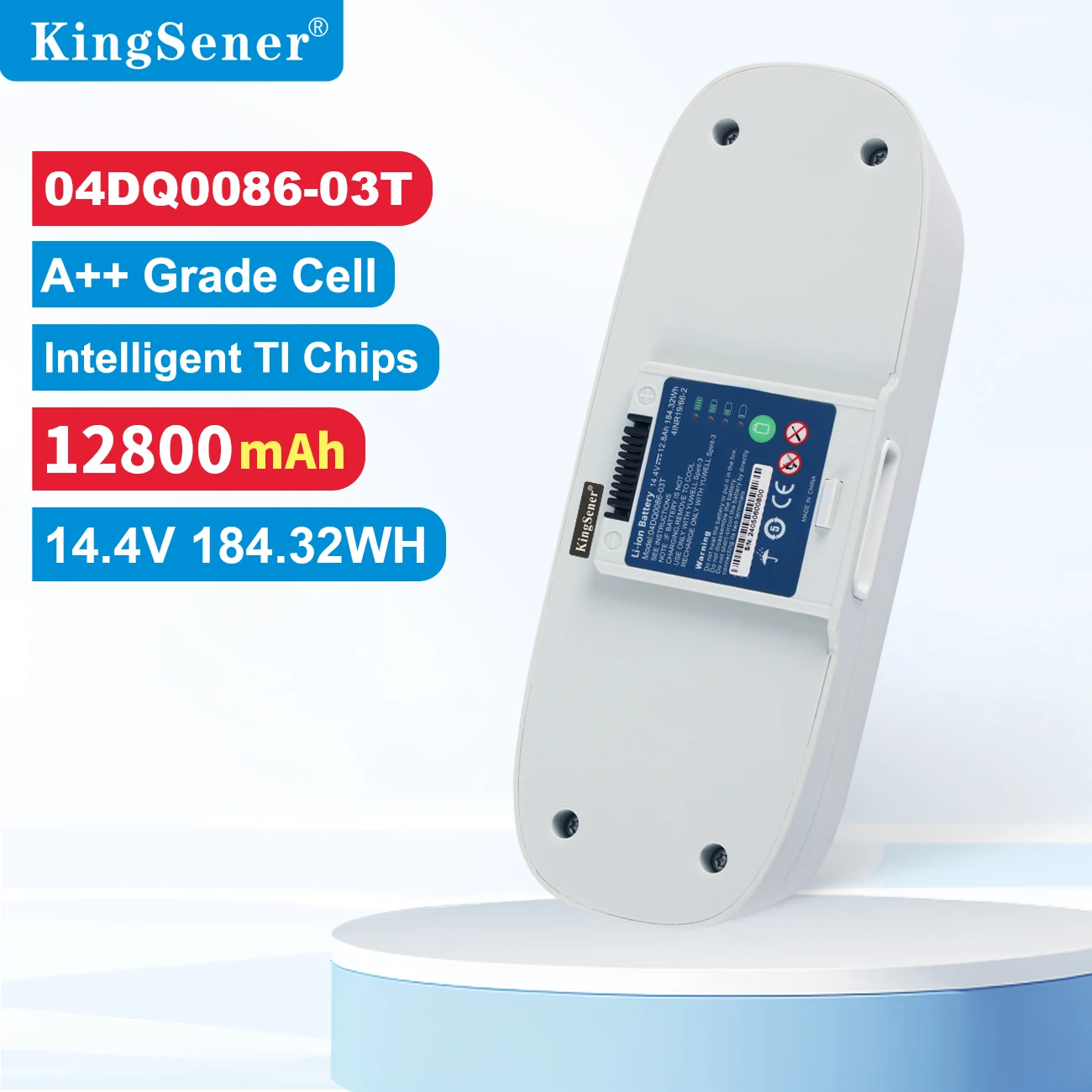 KingSener 04DQ0086-03T Li-lon Rechargeable Battery For Yuwell Spirit-3 Portable Oxygen Concentrator 14.4V 12.8Ah/184.32WH