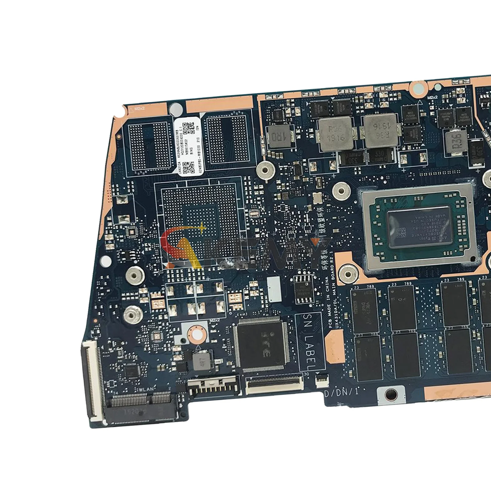 Ux431da placa-mãe do portátil para asus zenbook ux431d u4500d ux431da notebook mainboard com r3 r5 r7 cpu 100% testes ok navio rápido