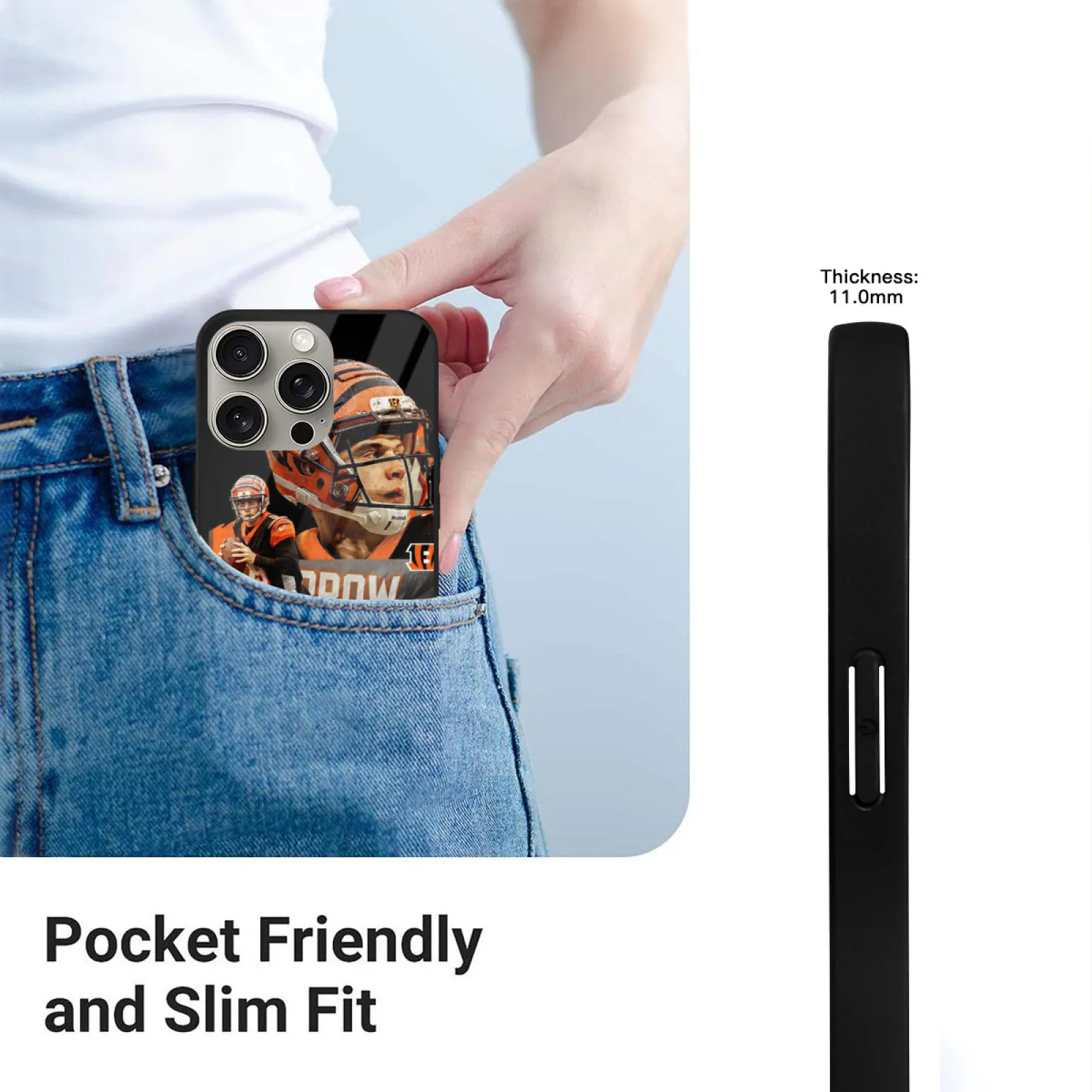 حافظة لهاتف آيفون 16 برو ماكس 15 14 13 Mini 11 12 Xs Xr 7 8 حافظات سوداء نظارات جو بورو الشمسية Bengals Joe #2