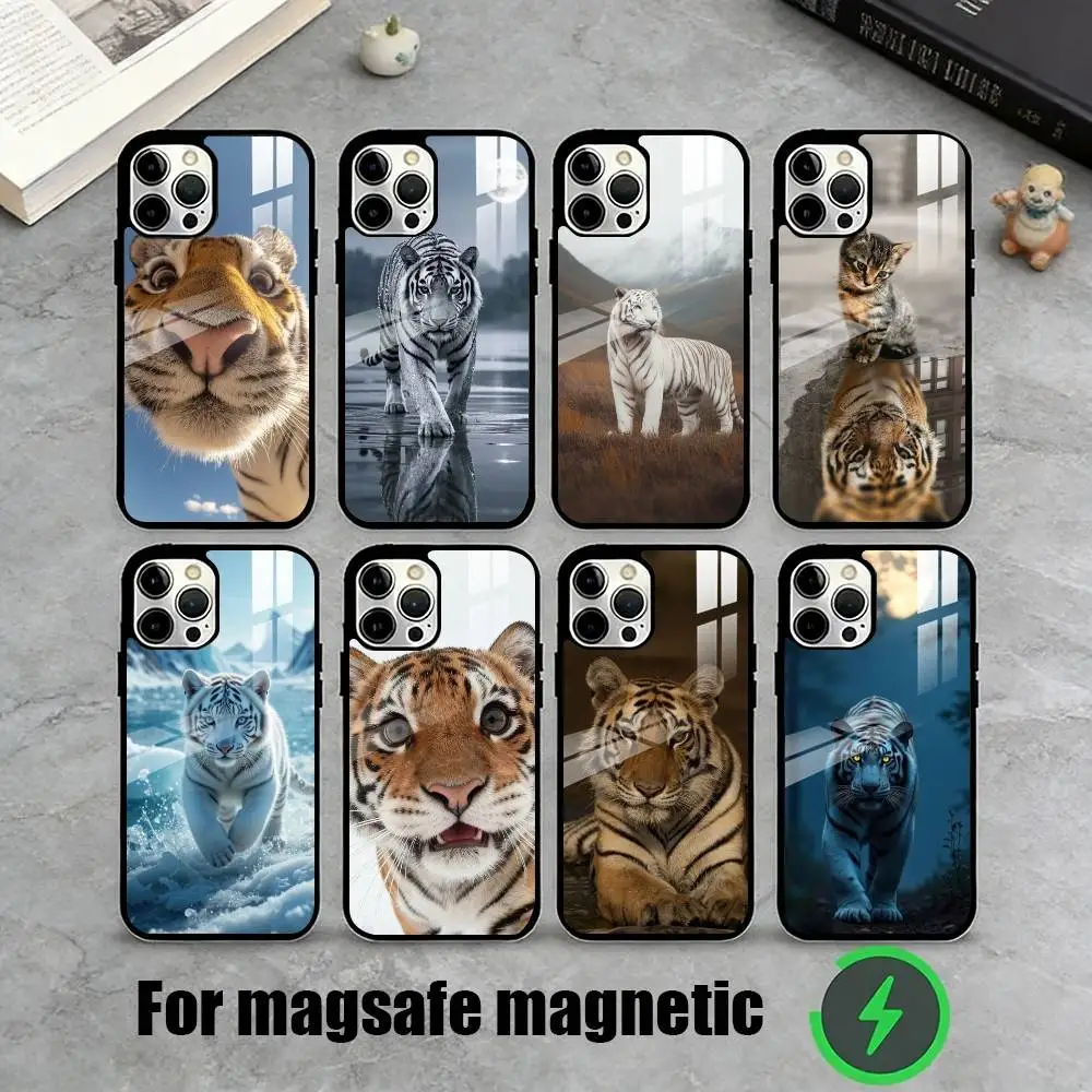 

Cool A-Animal Big Cat Tiger Phone Case For iPhone17,16,15,14,13,12,11 Plus,Pro Magnetic For Magsafe Wireless Charging