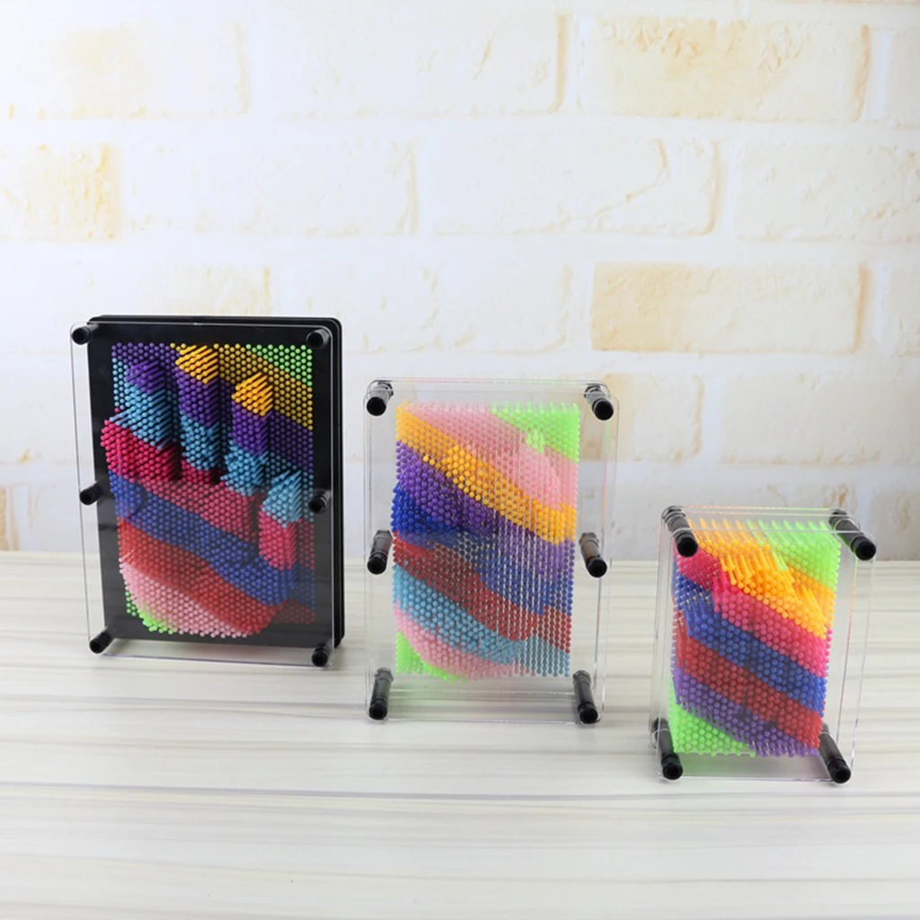 Plastic 3D Pin Art Sculpture Pin Impression Toy Hand Mold Board Great Toy for Kids Adults Children