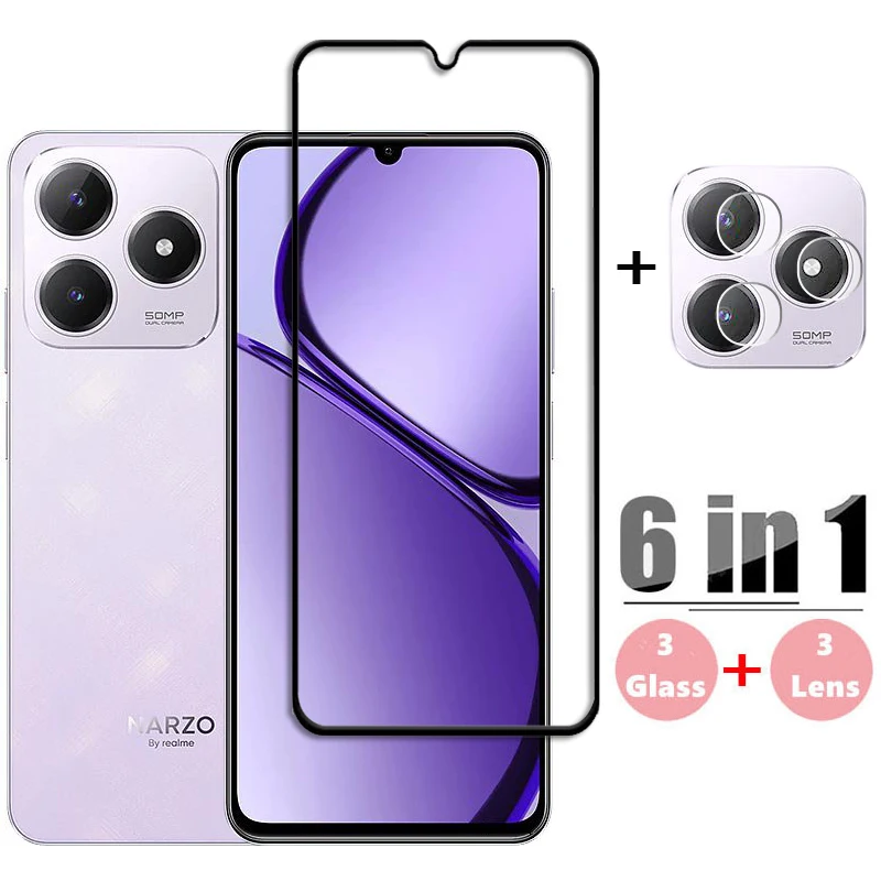 

Full Cover Glass For Realme Narzo N63 Tempered Glass Realme Narzo N63 Screen Protector Protect Phone Lens Film Realme Narzo N63