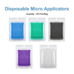 ELIJAH 100Pcs/Bottle Dental Disposable Micro Brushes Applicators Micro Brush Dentistry Eyelashes Extension Makeup Brush Tools