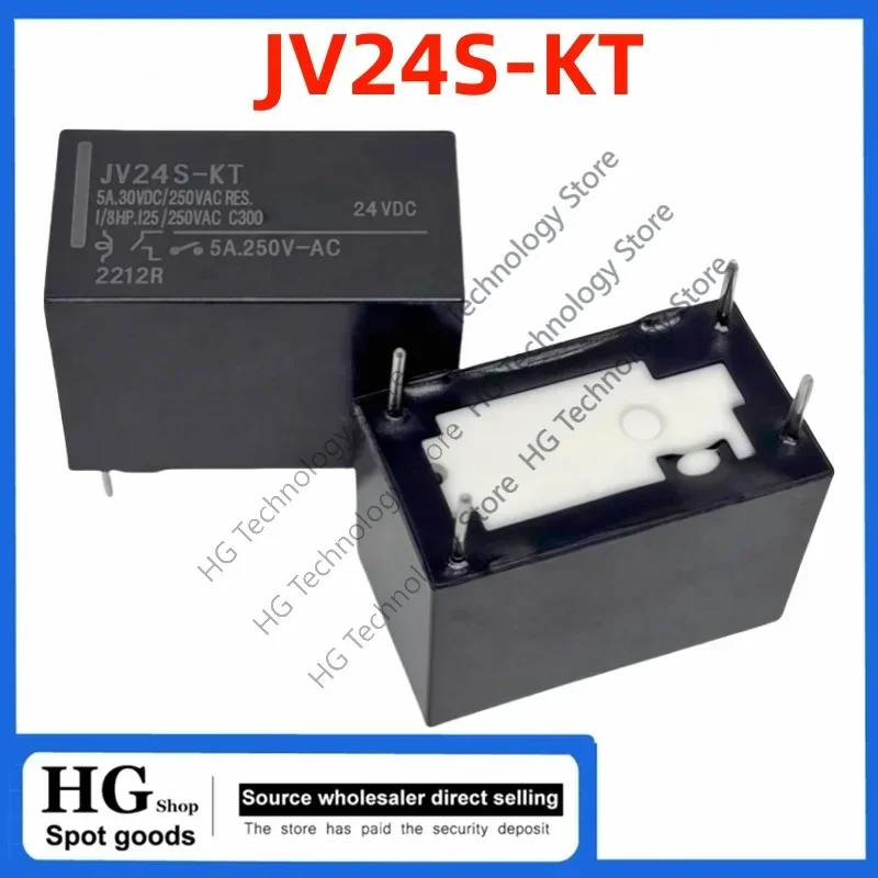 

5PCS/Lot Original brand new JV24S-KT JV-24S-KT JV24-KT 4PIN 5A 30VDC/250VAC 24VDC Power Relay