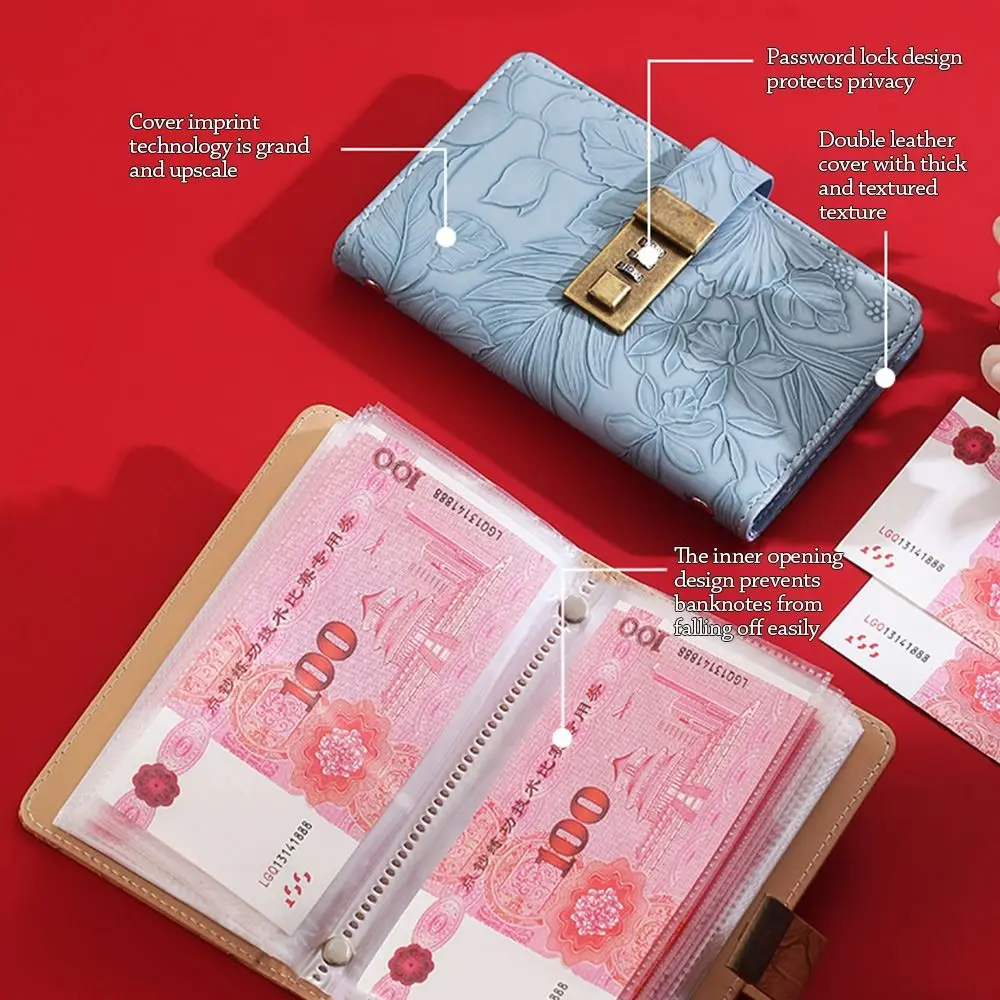 

С паролем, 100 конвертов, задача по экономии денег, получите богатая книга для сбора денег из искусственной кожи, портативная папка для экономии денег