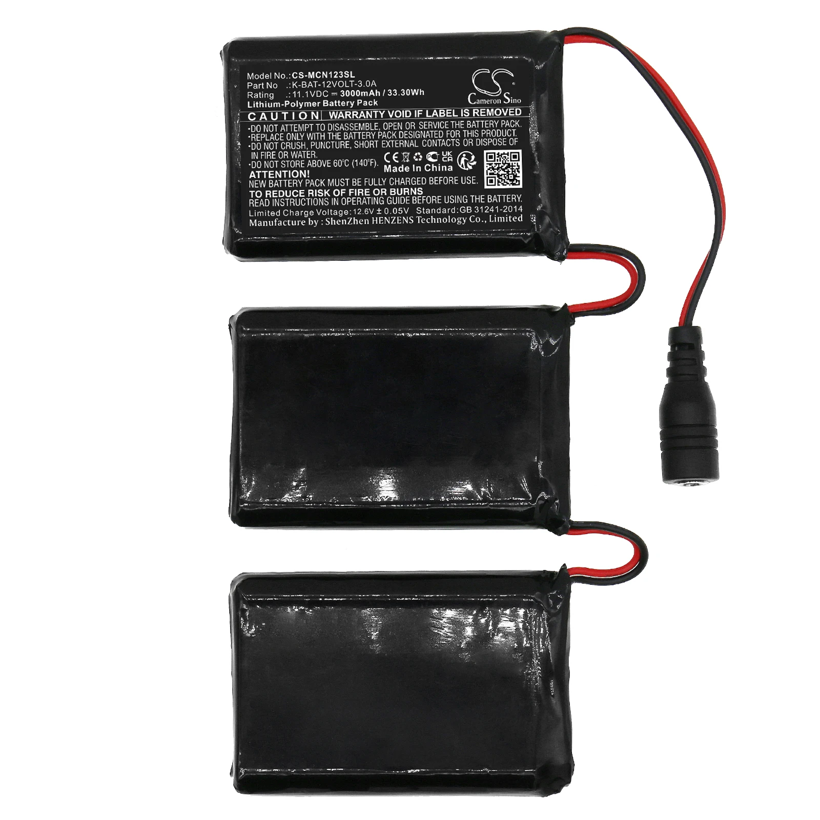 

CameronSino Replacement Battery For Macna gloves 12v 3a 3 K-BAT-12VOLT-3.0A 3000mAh / 33.30Wh Mobile, SmartPhone