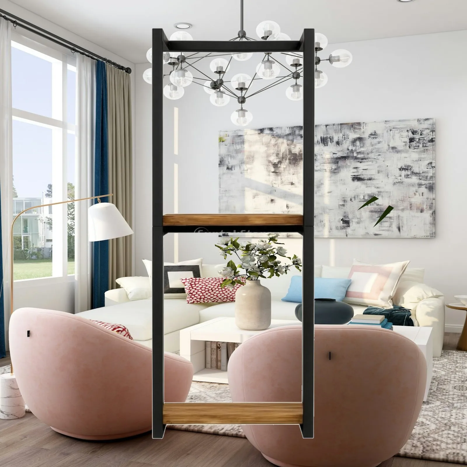Black Towel Rack with Shelf for Bathroom Organization Vertical Storage Unit Holder