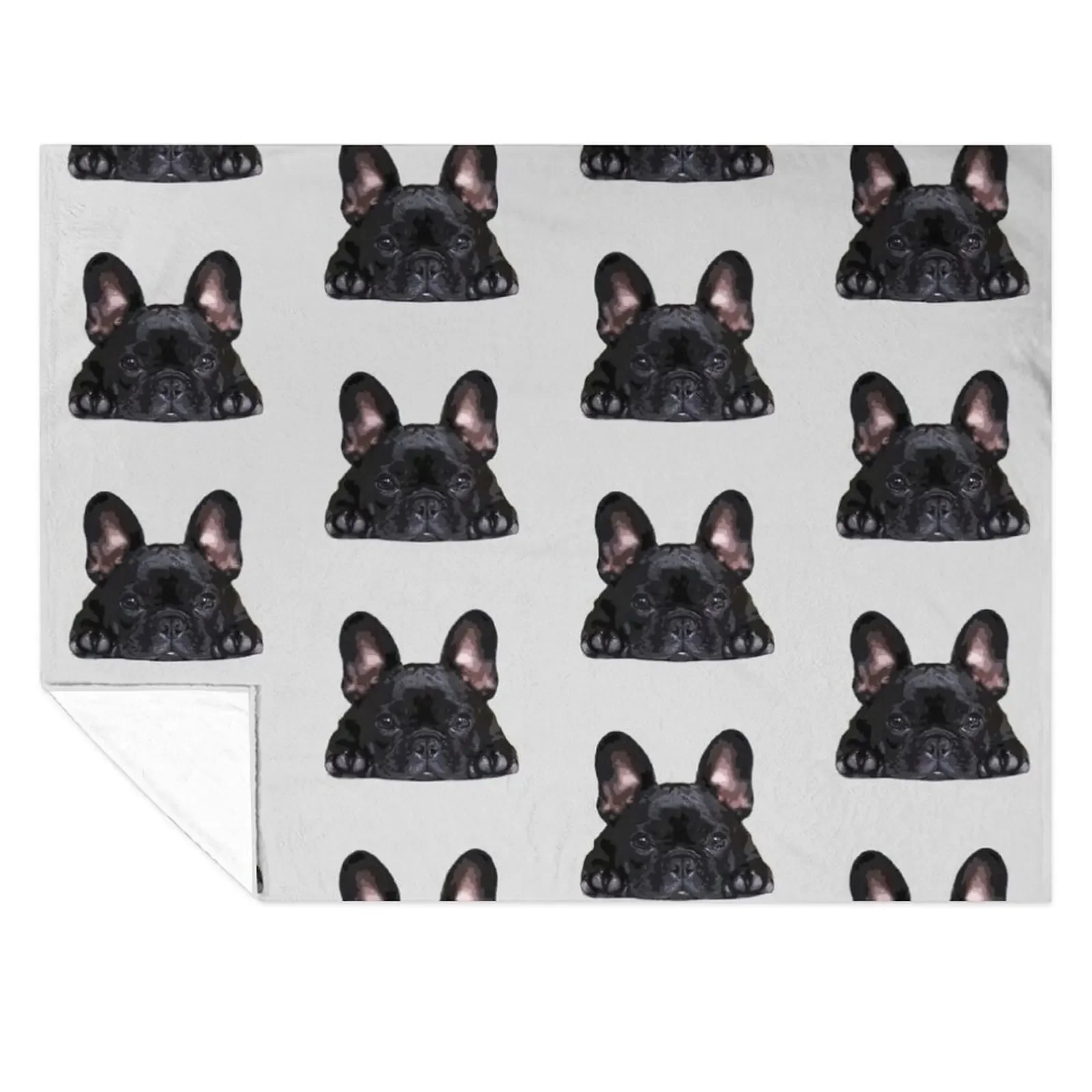 

French Bulldog Black Puppy Dog Throw Blanket Soft Plaid Multi-Purpose halloween Decorative Sofas Blankets