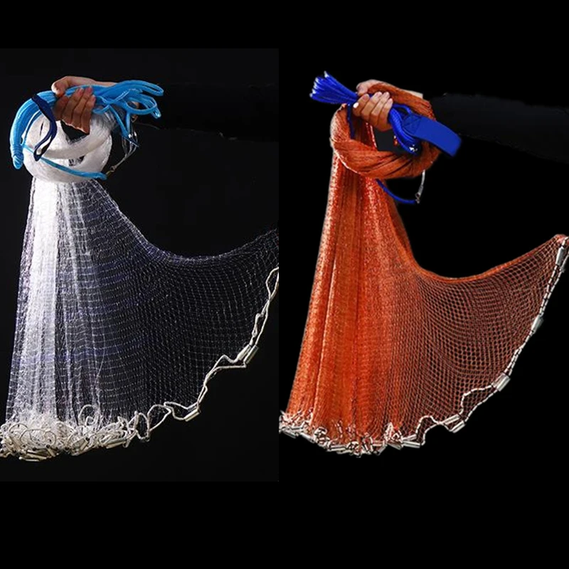 

Радна рыба со стальным грузилом, литая сеть в стиле США, охотничья рыболовная сеть, ручная сеть, инструмент для ловли рыбы на открытом воздухе