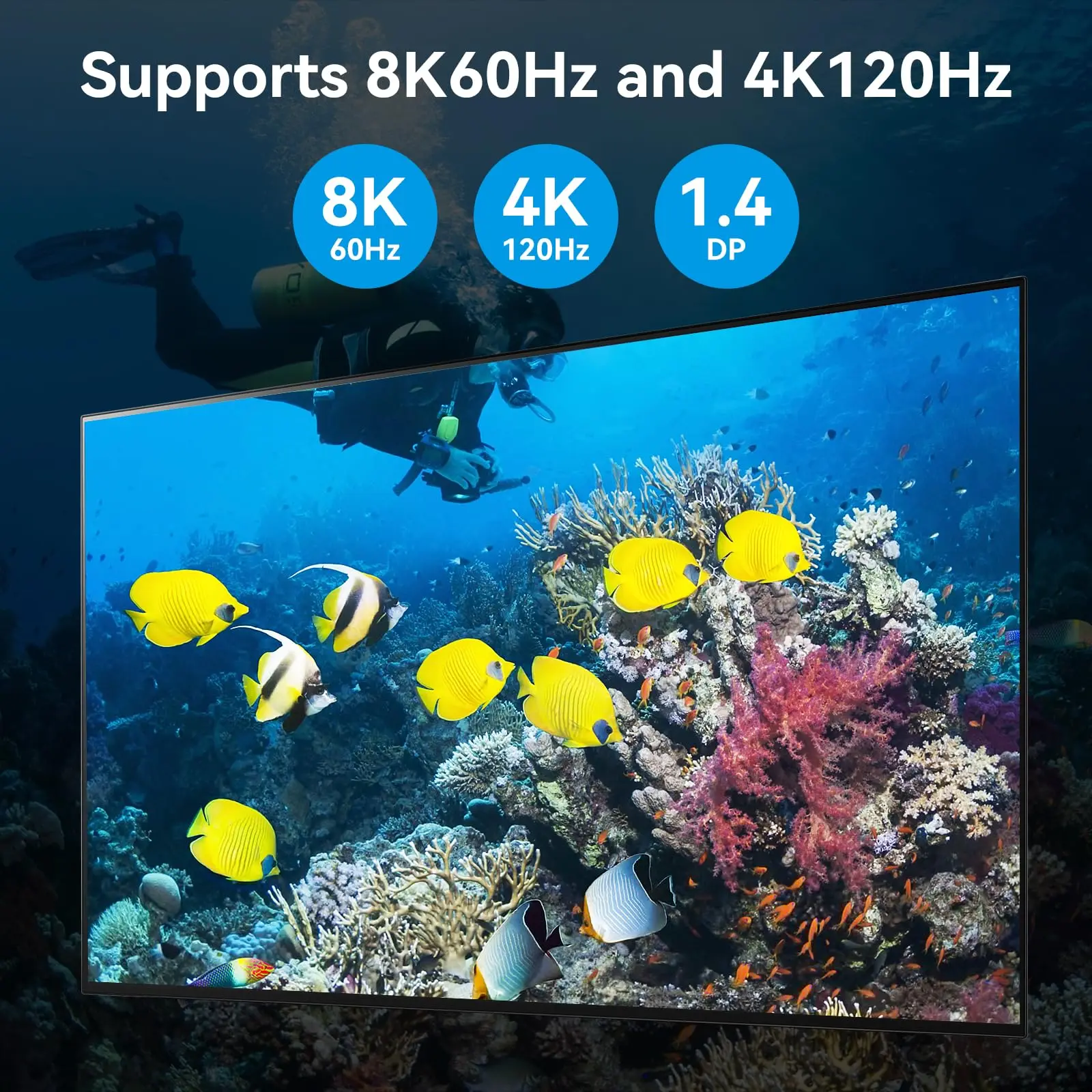 مفتاح ديسبلايبورت KVM لأجهزة الكمبيوتر ، Displayport ، USB ، 8K @ 60Hz ، DP