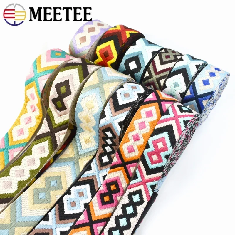 1-5Meters 38/50mm Polyester Jacquard Webbing For Bag Strap Belt Ribbons Clothes Decor Band Bias Binding DIY Sewing Accessories