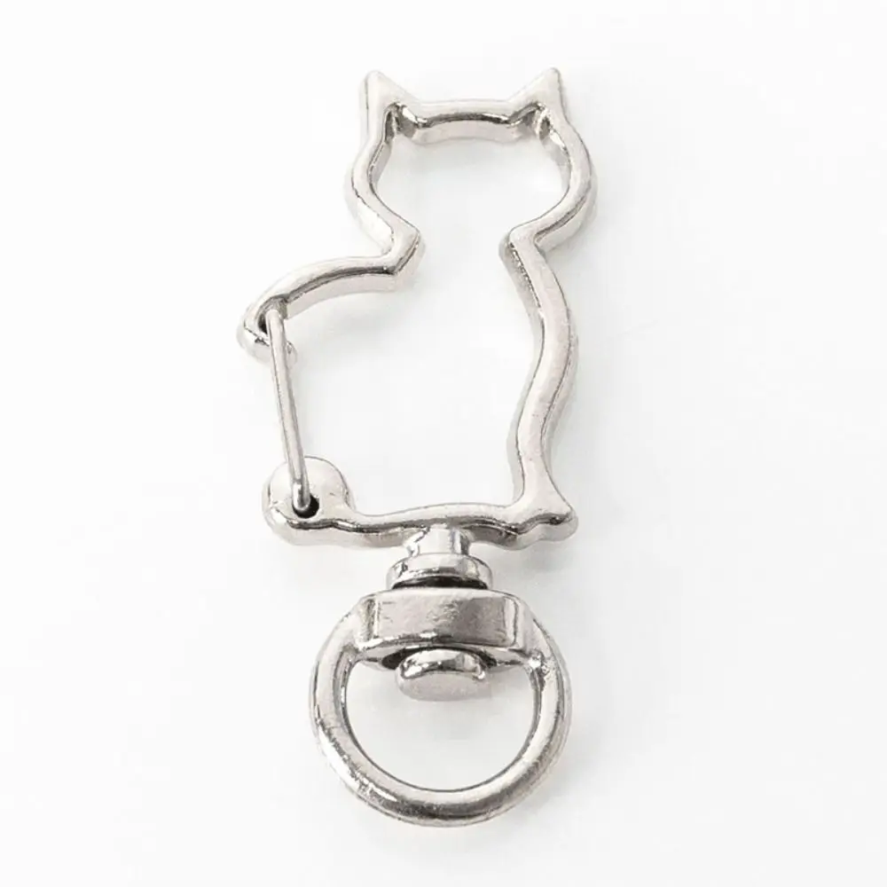 Alloy Cat Lobster Claw Clasp Keyring Making Ornament Split Key Ring Connector Jump Rings Gold Silver Plated DIY Keychain Buckle