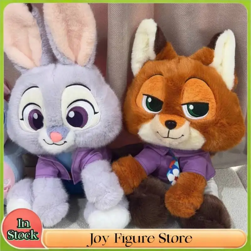 in-stock-zootopia-2-anime-peripheral-plush-toys-cute-judy-nick-sitting-rabbit-fox-doll-accessories-couple-doll-birthday-gift