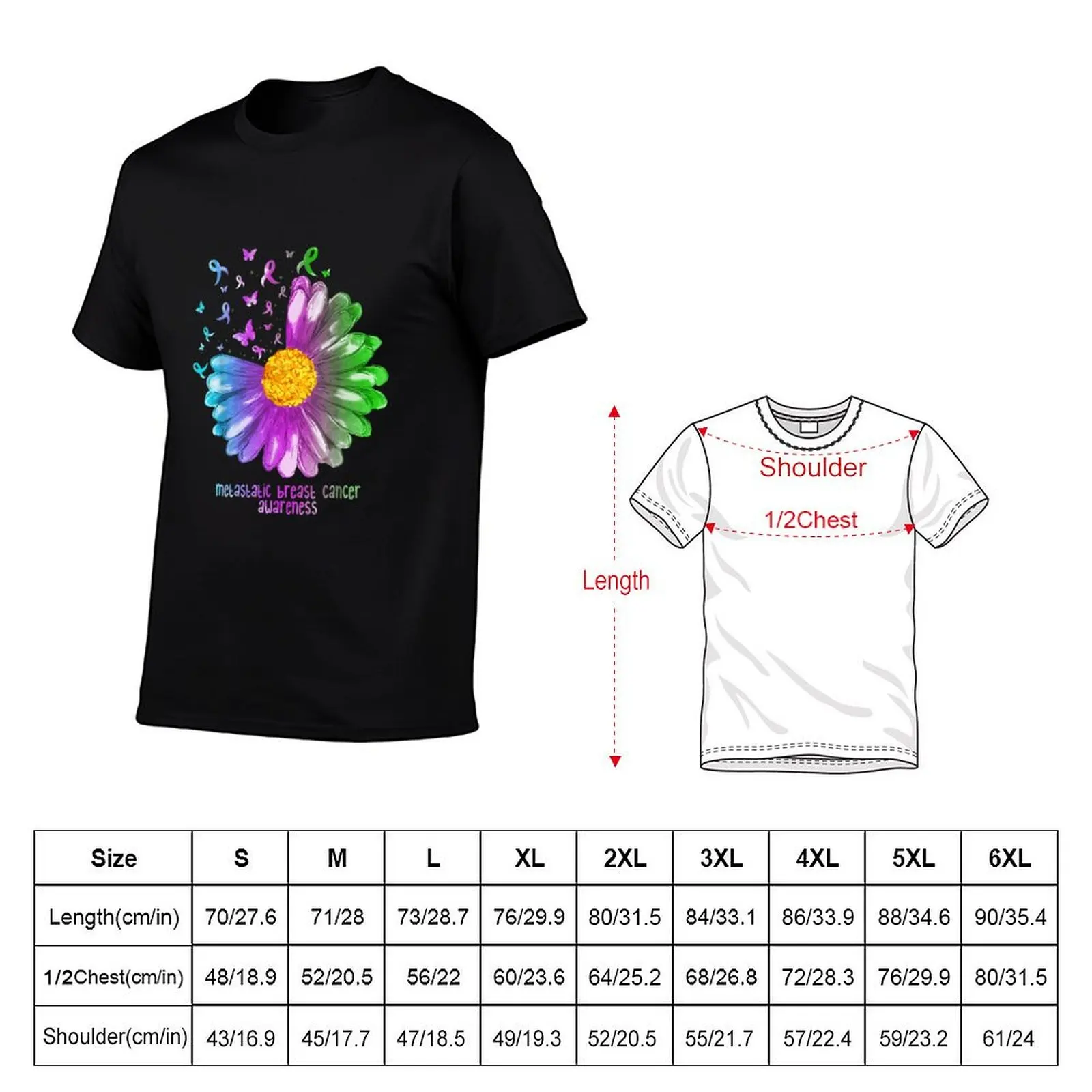Daisy Butterfly Metastatic Breast Cancer Awareness Gifts TShirt62 T-Shirt Casual Streetwear Short Sleeve Tee