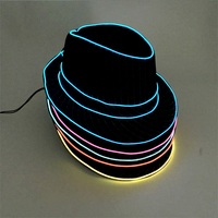 LED Fedora Hat Concert Grand Event Concert NightClub Masquerade Jazz Top Cap Luminous Hat Men Women Led Panama Gangster Hats