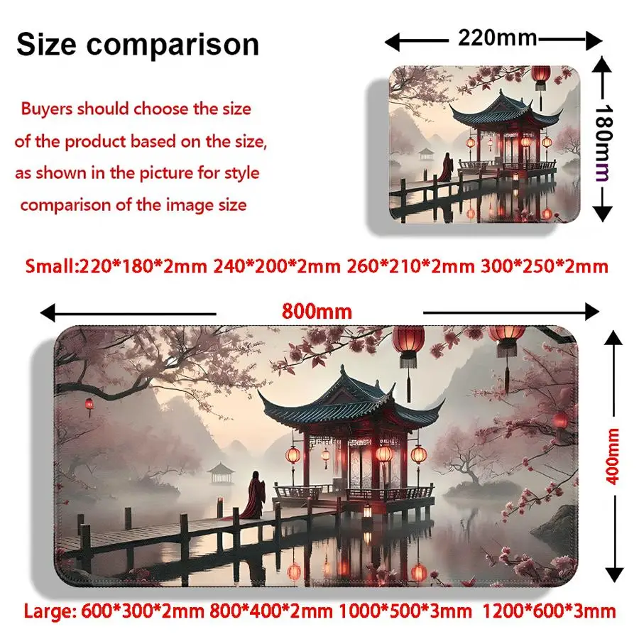 Ancient Bridge Sunset Glow Mouse Pad Game Console Pad Keyboard Mouse Pad Computer Laptop Pad Desk accessories office Pad rubber