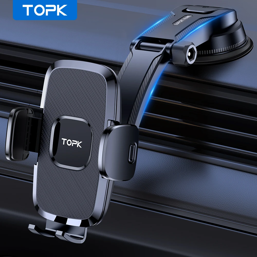 TOPK Car Phone Holder Stand Gravity Dashboard Phone Holder Universial Mobile Phone Support For iPhone 13 12 Pro Xiaomi Samsung