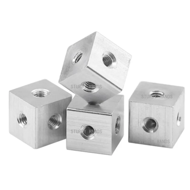 10pcs M3M4M5M6 Stainless Steel Hexagonal Square Nut Cube Fixed Block Bridge Joint Household Hardware Accessories Nut Hardware
