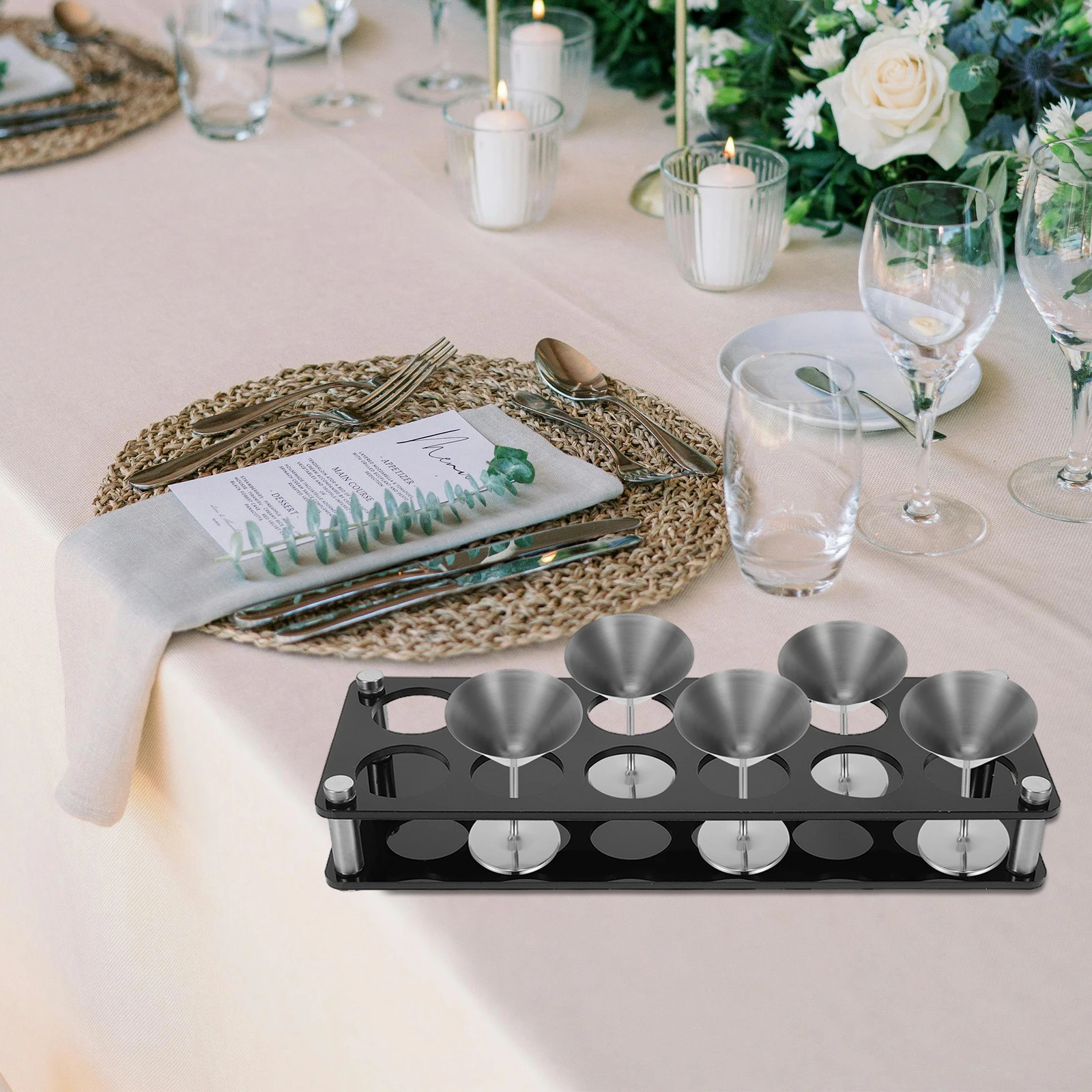 

Cocktail Cup Holder Drinking Glasses for Party Bar Tray Shot Rack Counter Storage Acrylic Organizer