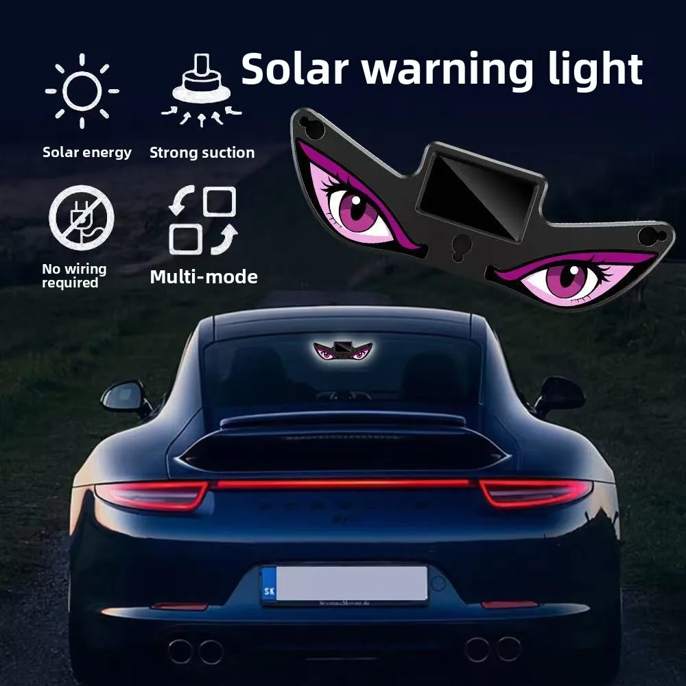 Car LED Wireless Solar Devil's Eye Triangle Window Decorative Light Car Atmosphere Wire Free